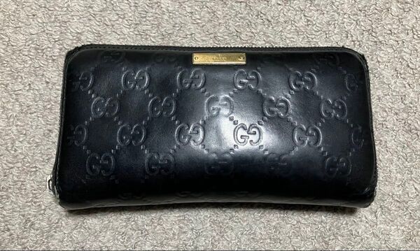 GUCCI ラウンドファスナー 長財布 レザー グッチ