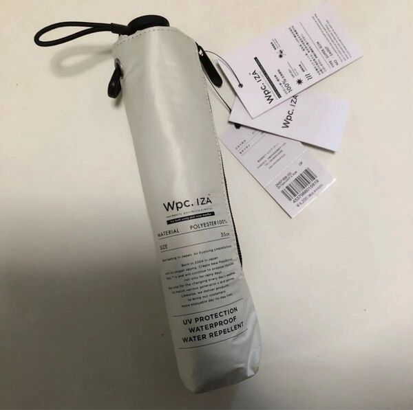 新品 Wpc. IZA Type:Super Slim 折りたたみ傘 晴雨兼用 アイボリー 白 UVカット 日傘 雨傘 ケース付き