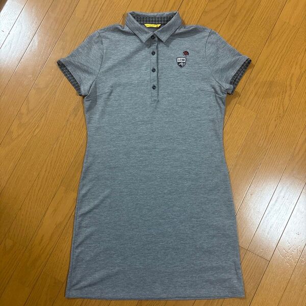 louis castel ルイカステル 半袖ゴルフワンピース95 レディースゴルフウェア M グレー系