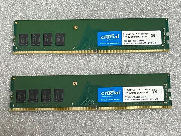 CFD販売 Crucial デスクトップメモリー DDR4-2666 16G (8G ×2)セット