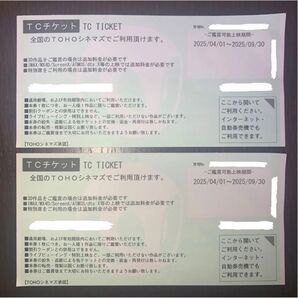 【在庫ラスト】TOHOシネマズ 映画鑑賞チケット 2枚セット【匿名配送】