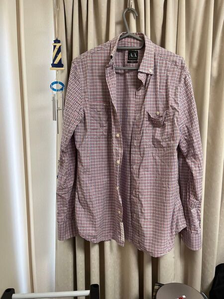 【A/X】ARMANI EXCHANGE チェックシャツ Mサイズ 綿100% レギュラーフィット