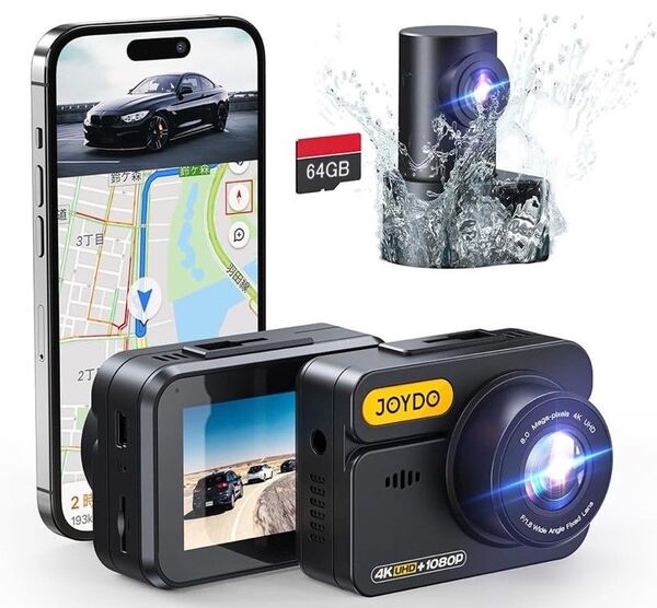 ドライブレコーダー 前後カメラ 4K UHD 800万画素 全方位保護 GPS Wi-Fi スマホ連動 170度超広角 衝撃感知