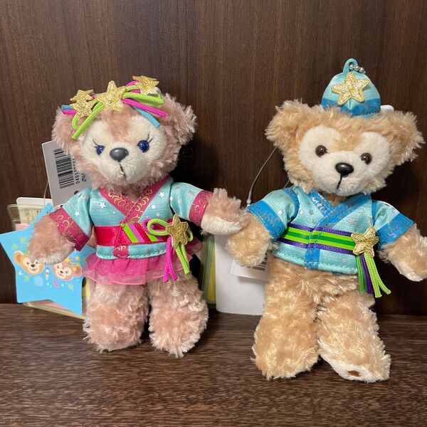 【タグ付き未使用品】ディズニーシー ダッフィー シェリーメイ ぬいぐるみバッジ ぬいば 七夕 2016