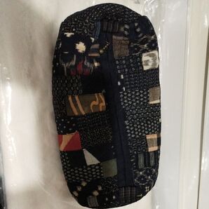 この秋〜冬風合い写真難しい。巾着袋 パッチワーク◎ショルダーバックにも◎とっても目を引きます久留米絣や大島紬とも相性◎プレゼント◎