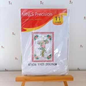 クロスしさ刺繍 クロスステッチ 刺繍キット 十字架 11CT お花 ハンドメイド