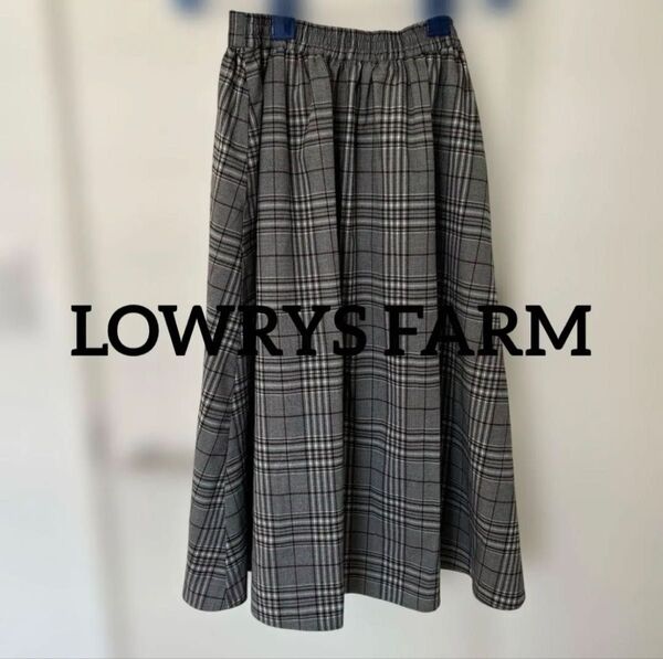 LOWRY'S FARM ローリーズファームチェック柄スカート グレー size F