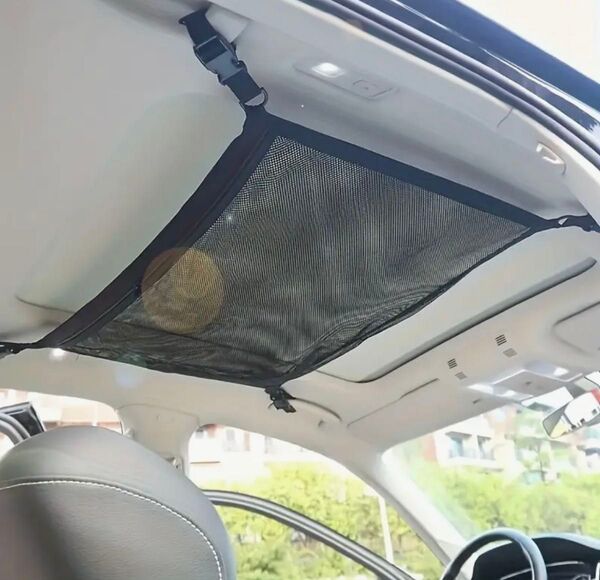 車 収納ネット 天井 車内 ヘッドスペース 荷物 スペース 車内収納 メッシュ ルーフネット