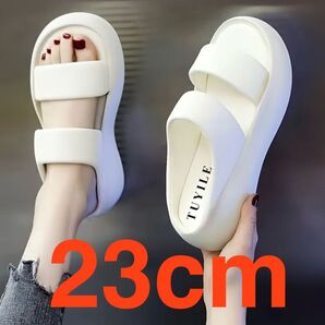 スポーツサンダル夏用 EVA厚底4cm 防臭 滑り止め 23cm 23.5cm おしゃれ かわいい シンプル 白