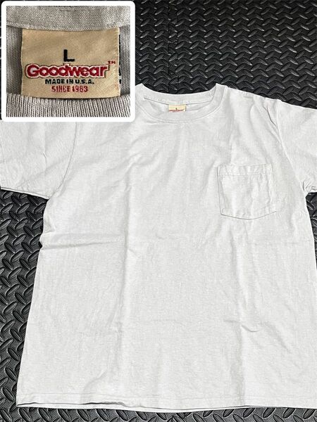 GOODWEAR グッドウェア ポケットTシャツ 半袖 メンズ レディース トップス クルーネック 無地アメリカ製 丸胴タイプ