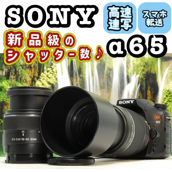 SONY α65 スマホ転送 ダブルレンズキット 高速連写 一眼レフカメラ デジタル一眼レフカメラ デジタルカメラ デジカメ
