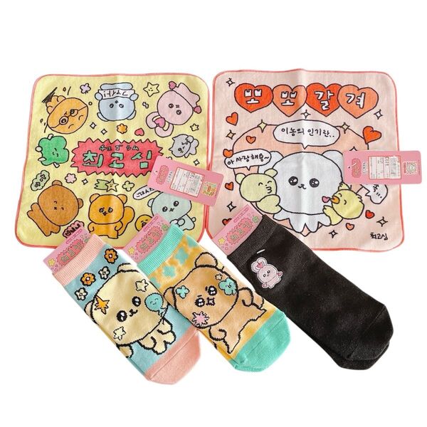 新品☆チェゴシム ハンカチ 靴下 セット 23〜25cm ハンドタオル ソックス