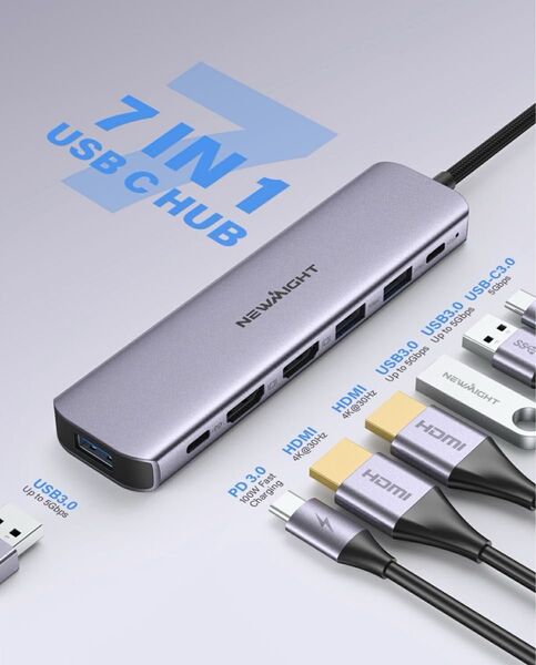 ドッキングステーション USB-C ハブ 7in1 HDMI