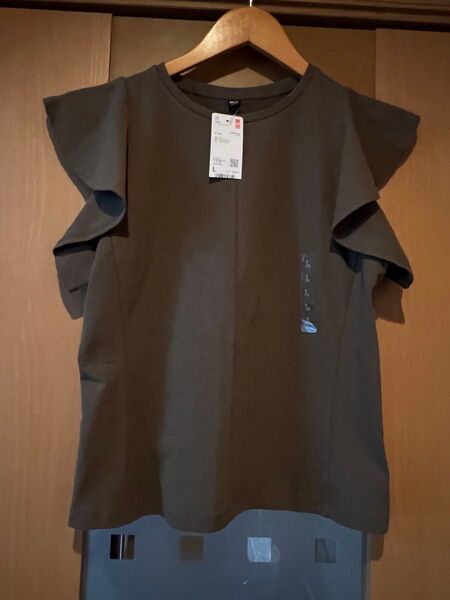 UNIQLO ユニクロ ラッフルスリーブT カットソー Lサイズ