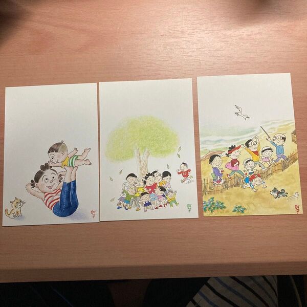サザエさん 絵入りはがき ポストカード 3枚セット まとめ売り 長谷川町子美術館 レトロ 昭和 懐かしい 絵葉書