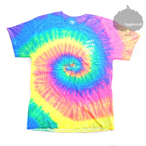 YGG★正規本物 anti social social club タイダイ 半袖 Tシャツ ムラ染め L Laguna Rainbow TieDye Tee アンチソーシャルソーシャルクラブ