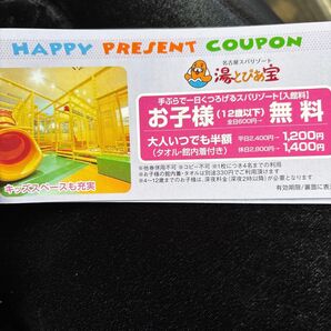 即日発送 湯とぴあ宝 割引券 クーポン 無料券