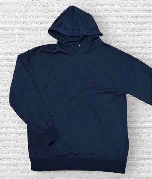 ☆セール☆古着 無地 Men's 薄手パーカー Mサイズ NAVY