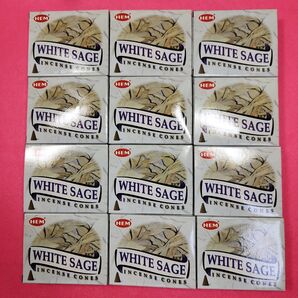インドお香 空気浄化 運気アップ WHITE SAGE コーン 12こセット
