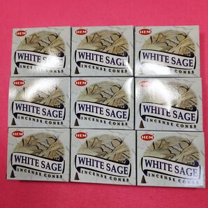 インドお香 空気浄化 運気アップ WHITE SAGE コーン 9こセット