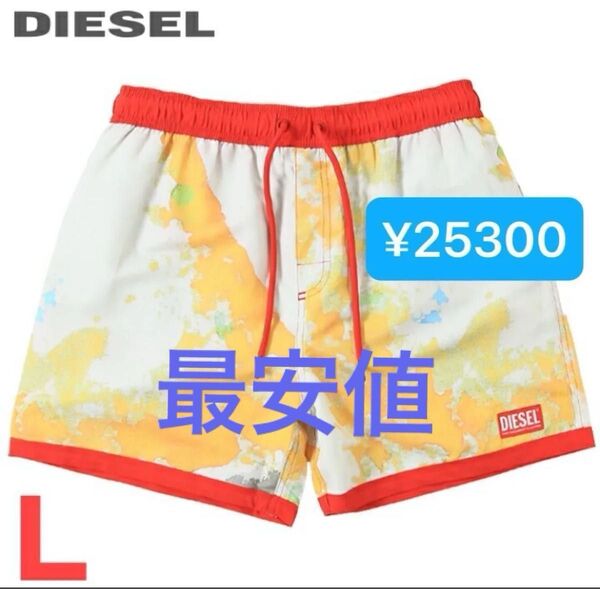 DIESEL ディーゼル メンズ水着 男性水着 サーフパンツ 海パン ビーチウェア スイムウェア【サイズL】 ハーフパンツ