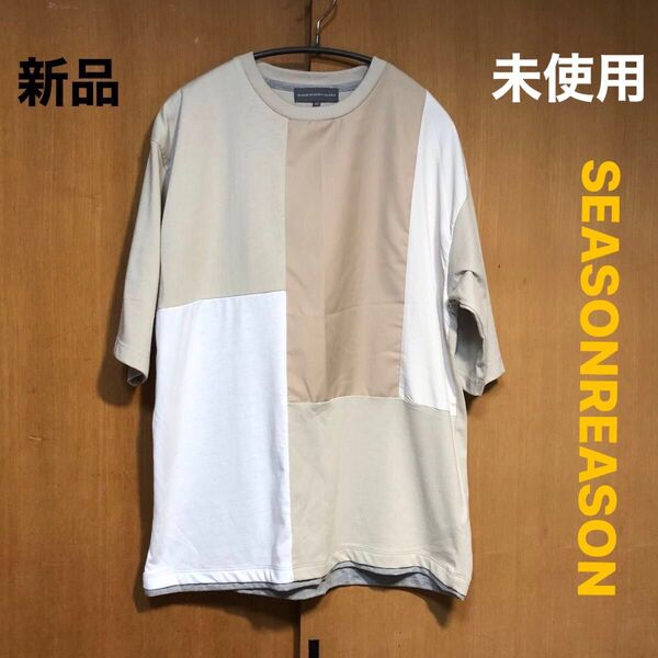 SEASON REASON パッチワーク柄レディース半袖Tシャツ 新品未使用 Mサイズ