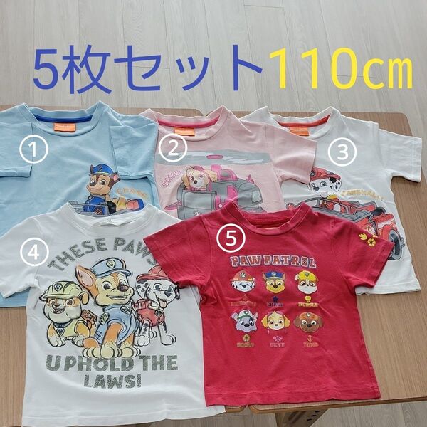パウパトロール 半袖 Tシャツ 5枚セット 110㎝