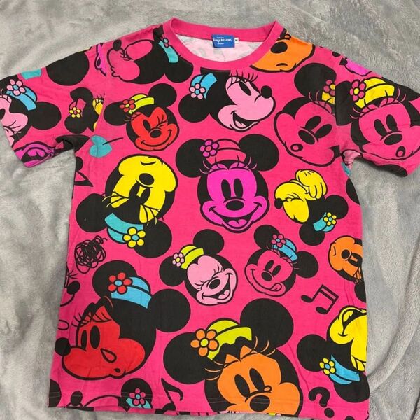 東京ディズニーリゾート ディズニーランド ディズニーシー ディズニー Tシャツ M 総柄 ピンク ミニー メンズ レディース
