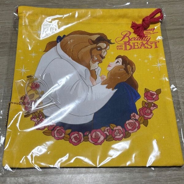 新品 未開封 ディズニー 美女と野獣 東京ばな奈 コラボ 巾着 チャーム付き 非売品 ノベルティ ベル 野獣