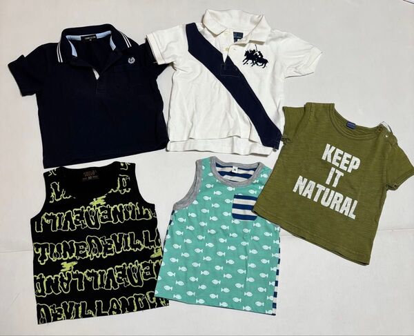 90㎝半袖Tシャツ、タンクトップ、ポロシャツセット