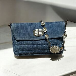 MIUMIU デニム ショルダーバッグ ビジュー