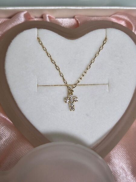 K10 クロス ネックレス jour en jour イエローゴールド ダイヤ 0.05ct