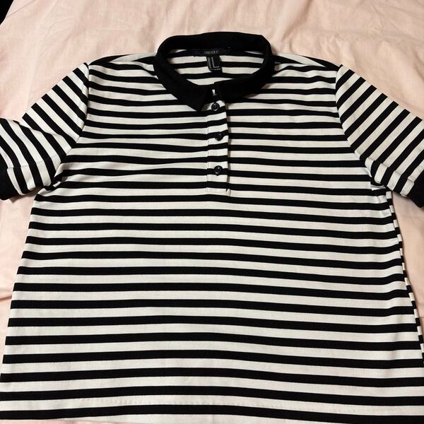 FOREVER21 ボーダー柄ポロシャツ Lサイズ