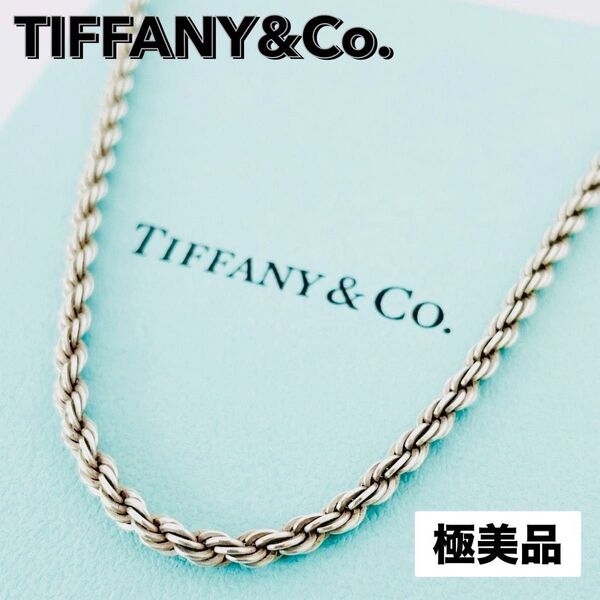 極美品☆TIFFANY&Co. ティファニー ネックレス ツイストロープ スクリュー チェーン ペンダント ヴィンテージ シルバー