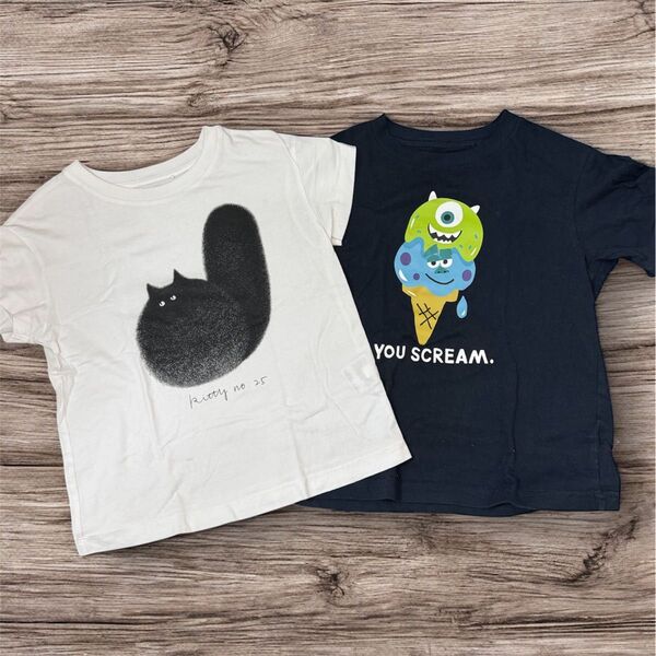Tシャツ 半袖 キッズ 120 UNIQLO UT ディズニー 猫 モンスターズインク セット