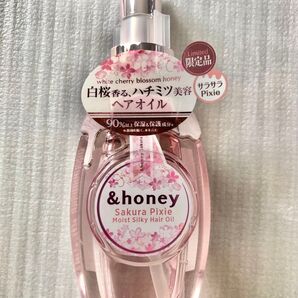 値下げ不可 アンドハニー サクラ ピクシー モイストシルキー ヘアオイル 白桜/サラサラ 八重桜ハニーの香り 100ml×1