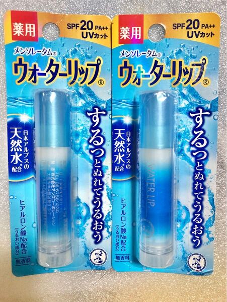 値下げ不可 薬用 メンソレータム ウォーターリップ リップクリーム 無香料 4.5g×2