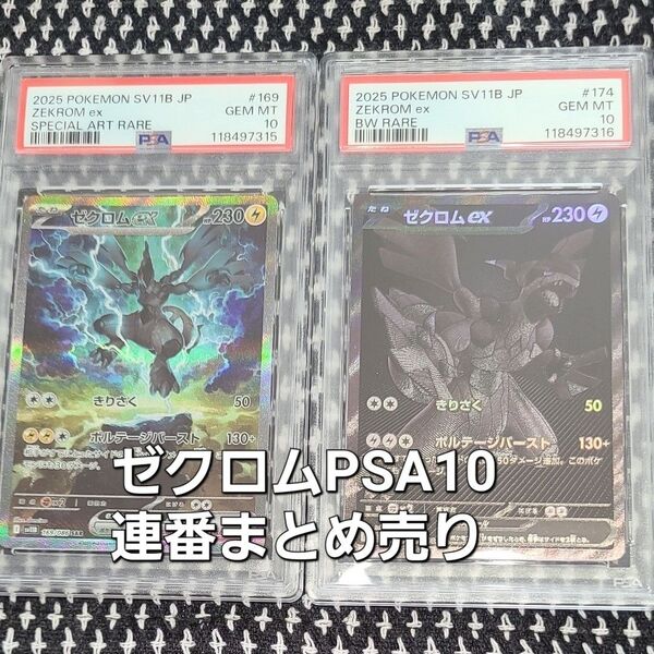 最終値下げ【PSA10】ブラックボルト ゼクロムex BWR SAR 連番