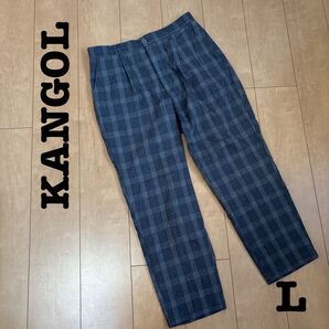 KANGOL チェック柄 パンツ Lサイズ グレー