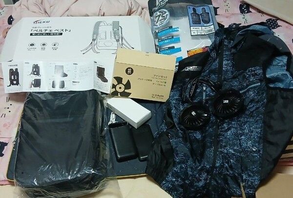 ペルチェベスト バッテリー付 空調服ベスト ファン バッテリーセット 空調ベスト ファンバッテリーセット