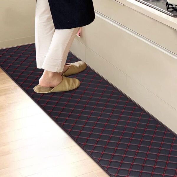【新品未使用】キッチンマット120 拭ける 43×120cm 撥水 低反発 黒