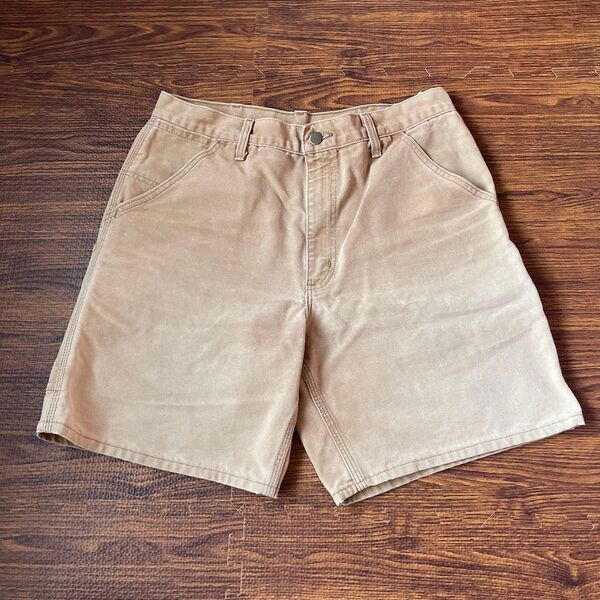 90s フェード ブラウン Carhartt カーハート ペインターパンツ ショートパンツ ダック USA製 アメリカ製