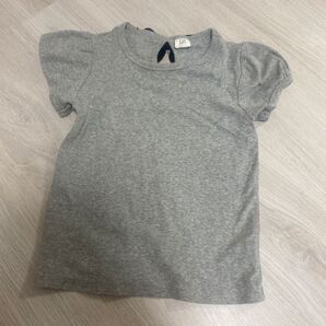 半袖パフスリーブTシャツ グレー 120
