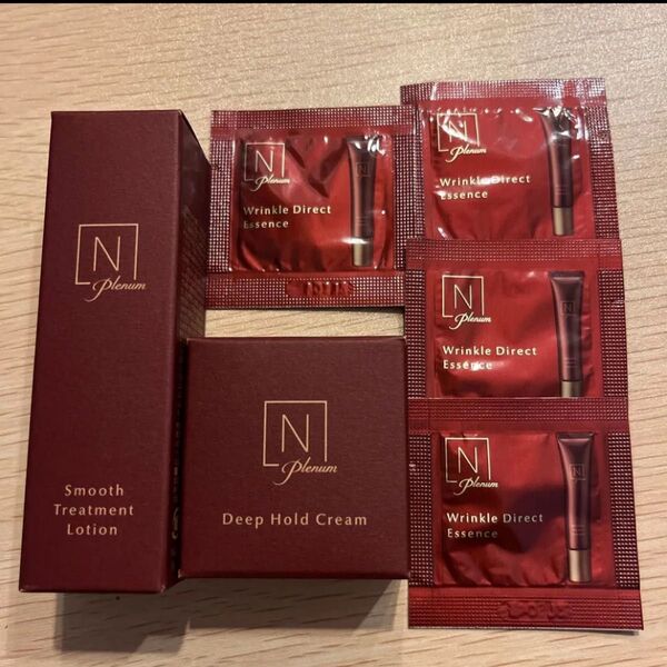 Nオーガニック プレナム ローション、クリーム、リンクルダイレクトエッセンスパウチ4個