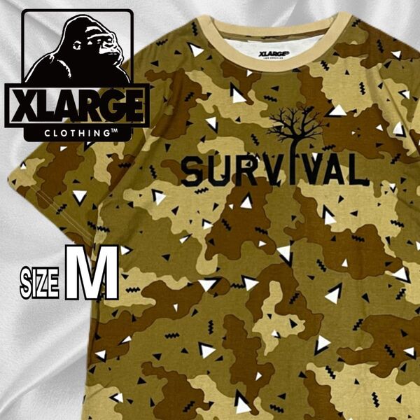 XLARGE エクストララージ カモフラ ロゴ プリント 半袖Tシャツ M 迷彩