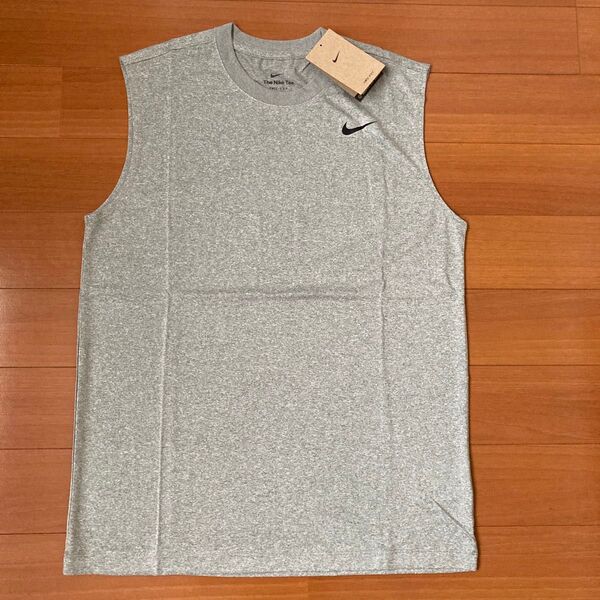 NIKE DRI -FITノースリーブトレーニング TシャツLサイズ グレー