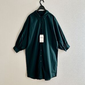 ロデオクラウンズワイドボウル ドルマンスリーブシャツワンピースウエストリボン グリーン 新品タグ付 マタニティにも オーバーサイズ