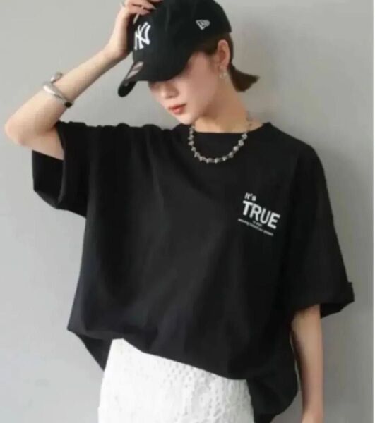 新品 バックロゴプリントビッグTシャツ ブラック リュミエ lumier 同型