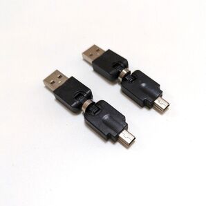 USB2.0アダプタ 360°回転可能 USBアダプタ 方向変換 2個入り