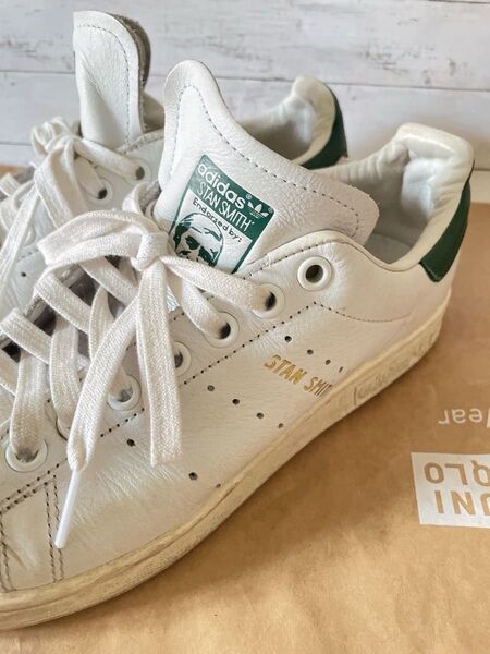 adidas STAN SMITH オリジナル ホワイト×グリーン 金ロゴ 24.0cm